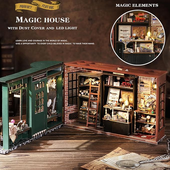 Magic Wand DIY Miniature Dollhouse | LKWood (Dust Cover Included)