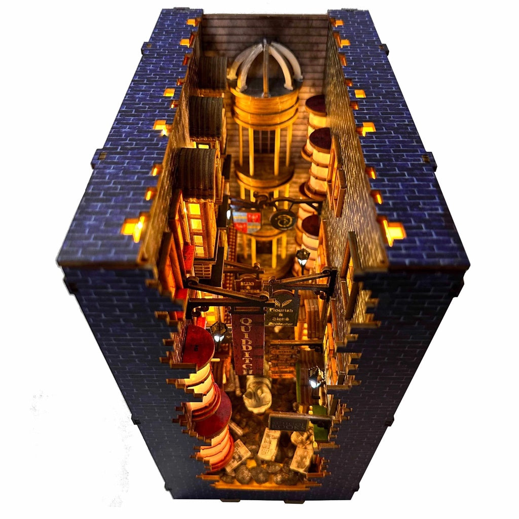 Diagon Alley (3 Storey) Pre-Colored Book Nook | LKWood