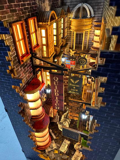 Diagon Alley (3 Storey) Pre-Colored Book Nook | LKWood