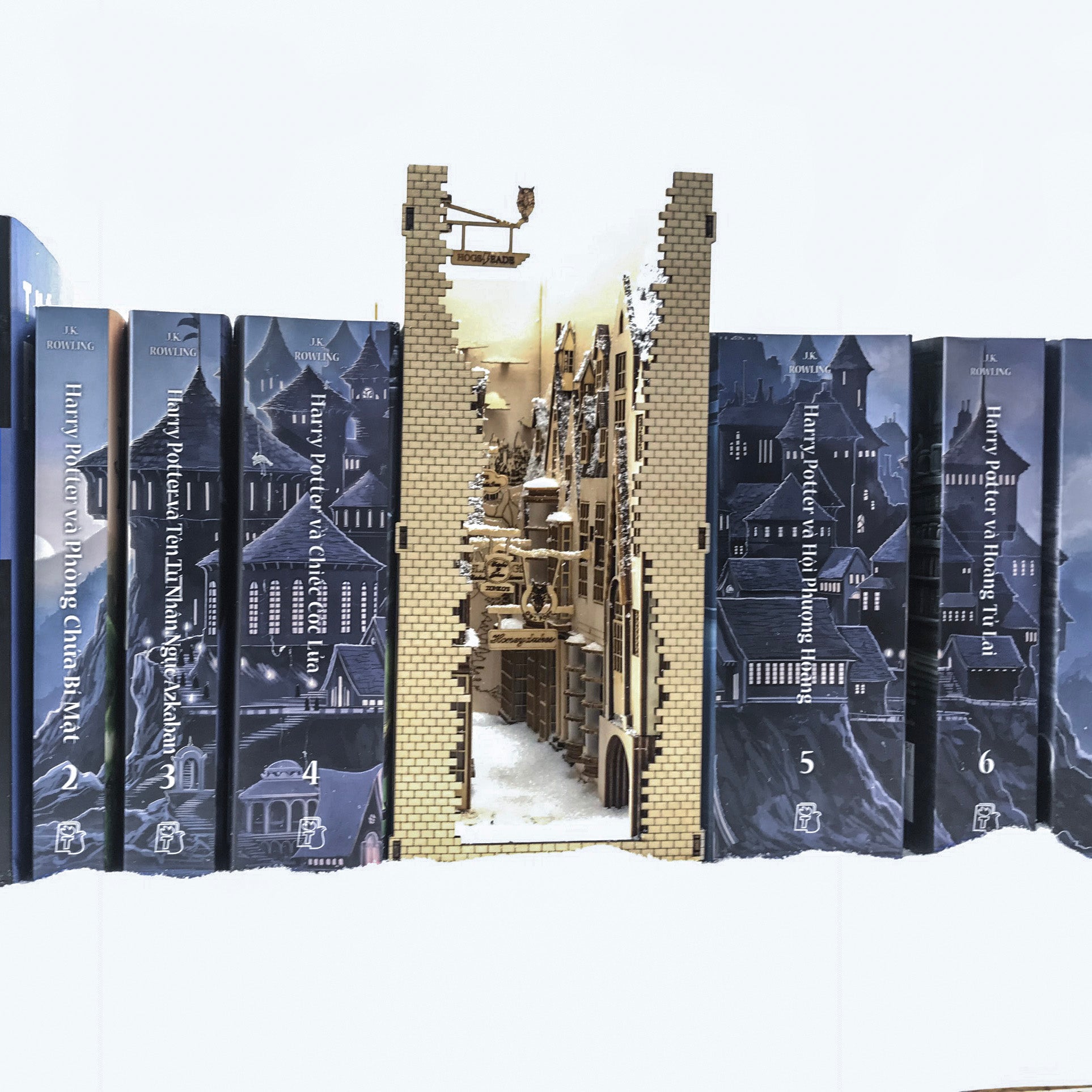 Hogsmeade Inspired Book Nook, Shelf Insert, Book End 