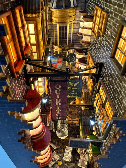 Diagon Alley (3 Storey) Pre-Colored Book Nook | LKWood